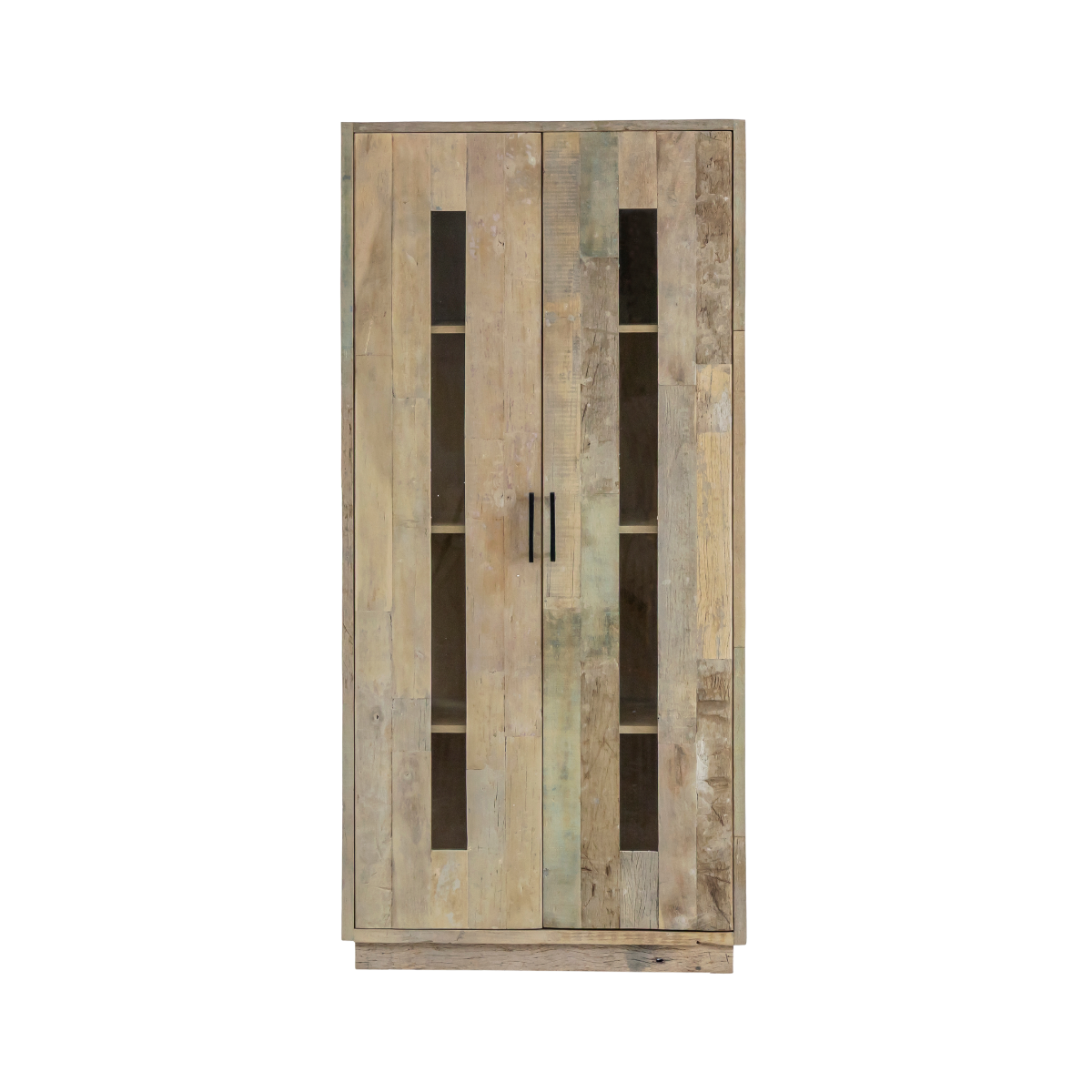 Vitrine en bois recyclé et marbre Damian