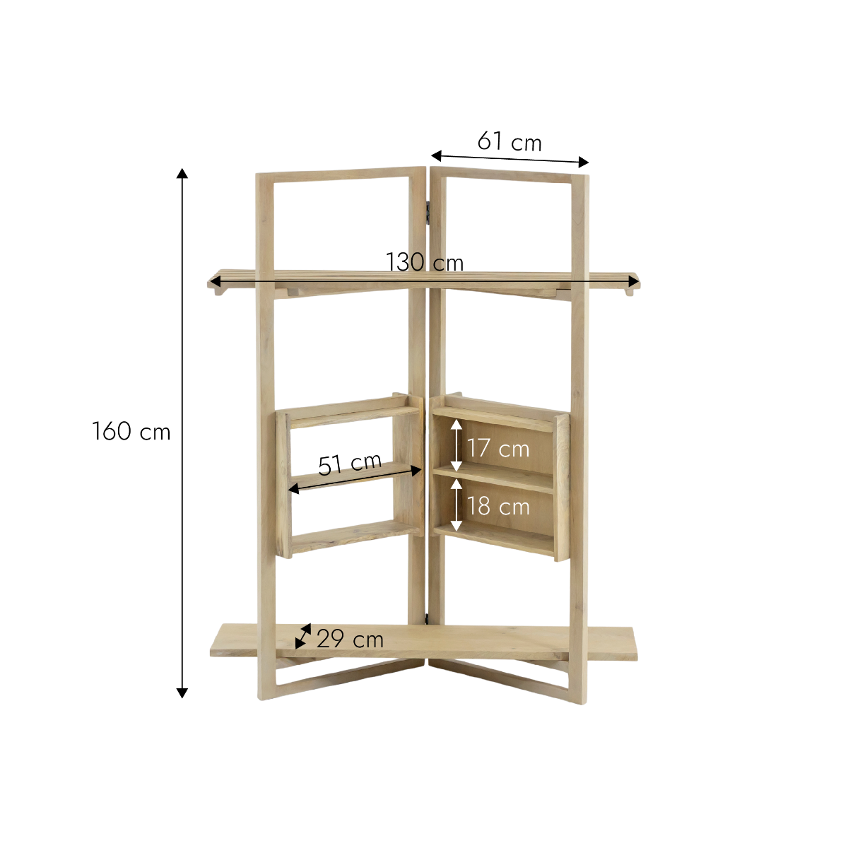Etagère sur pieds en bois de manguier Tara