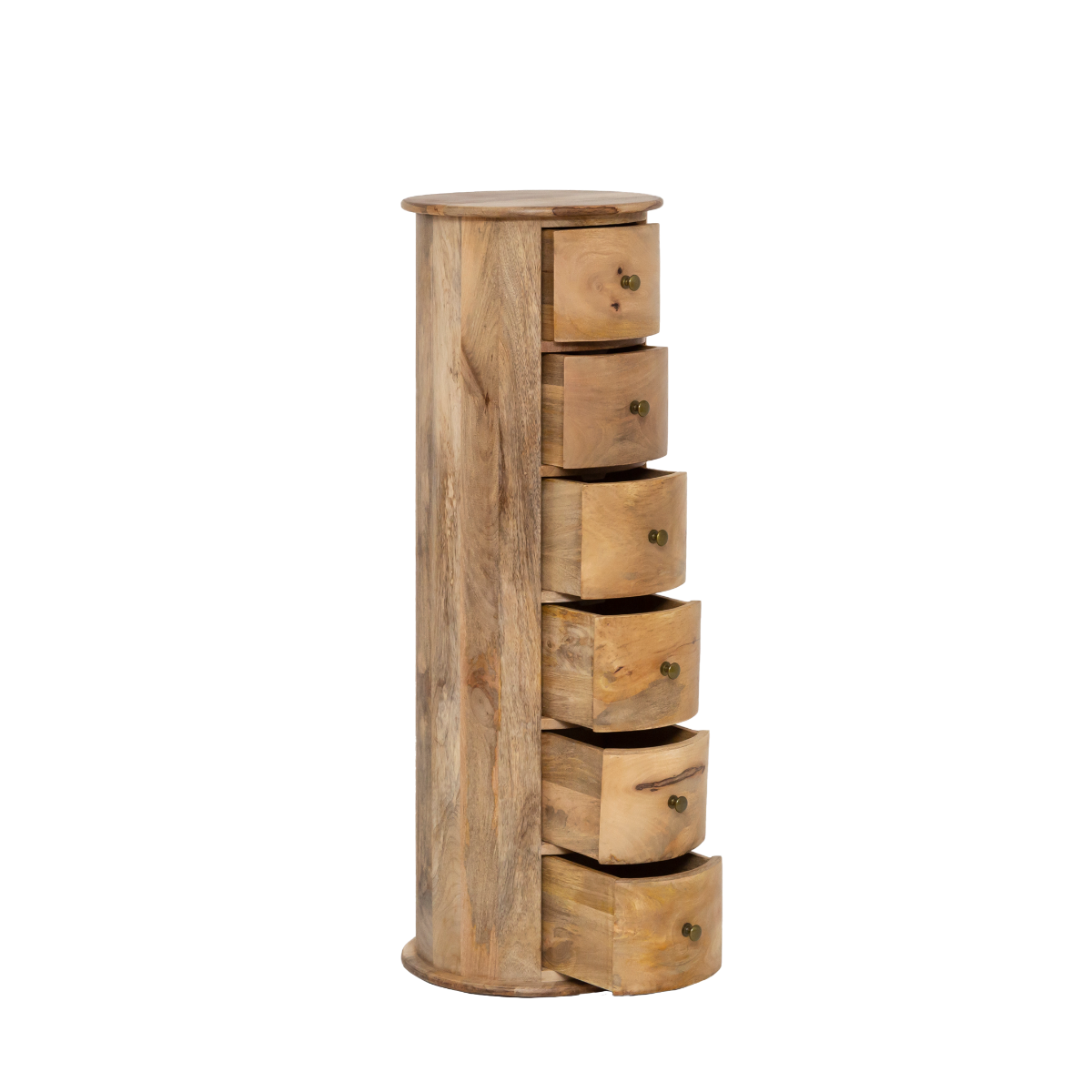 Chiffonnier rond en bois de manguier Maëva