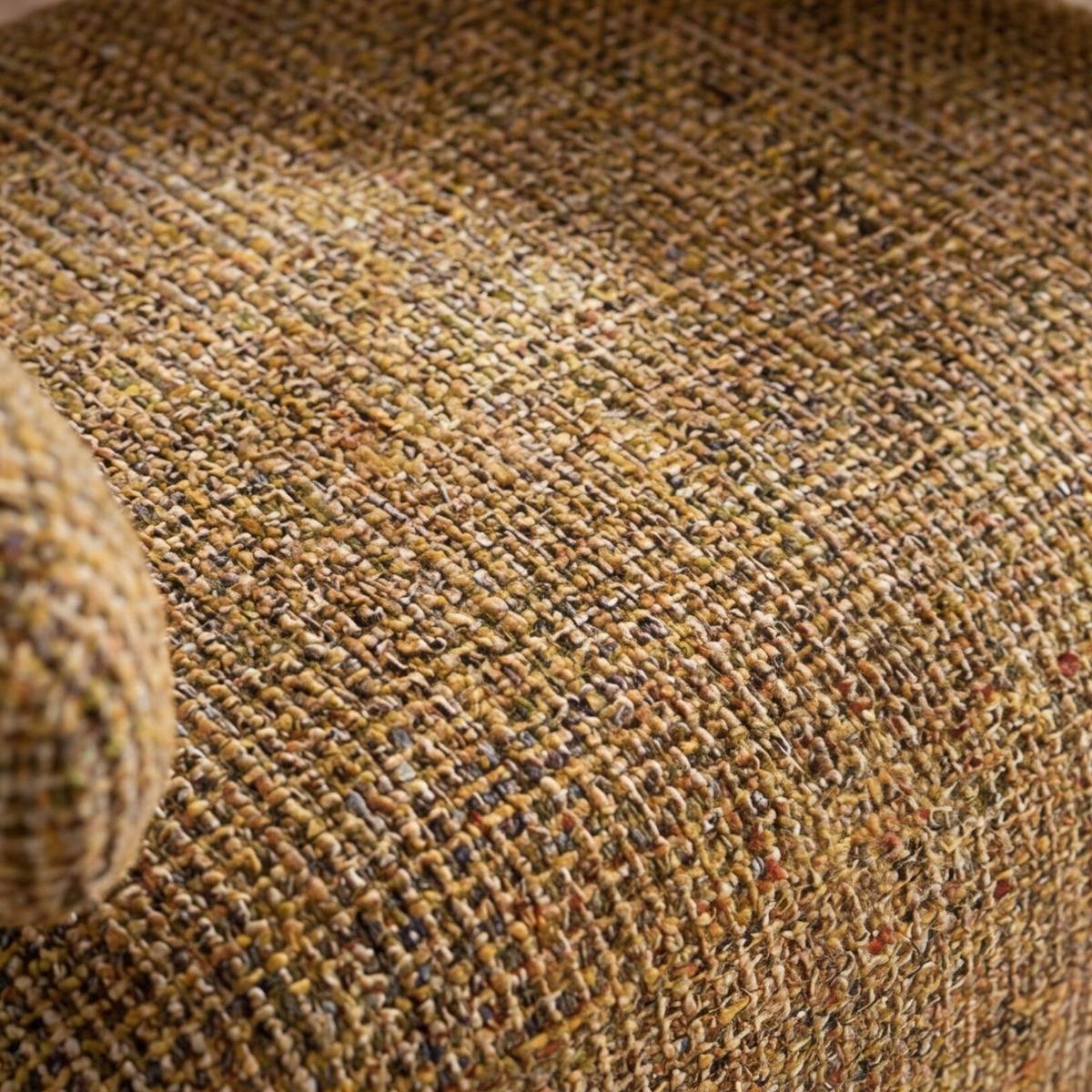 Fauteuil en tissu marron clair et pieds en métal effet bois Anelia