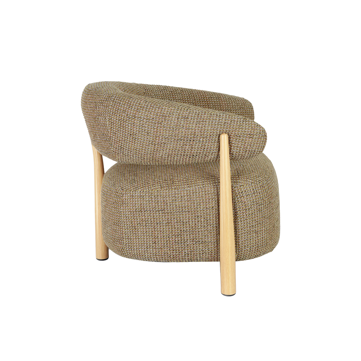 Fauteuil en tissu marron clair et pieds en métal effet bois Anelia