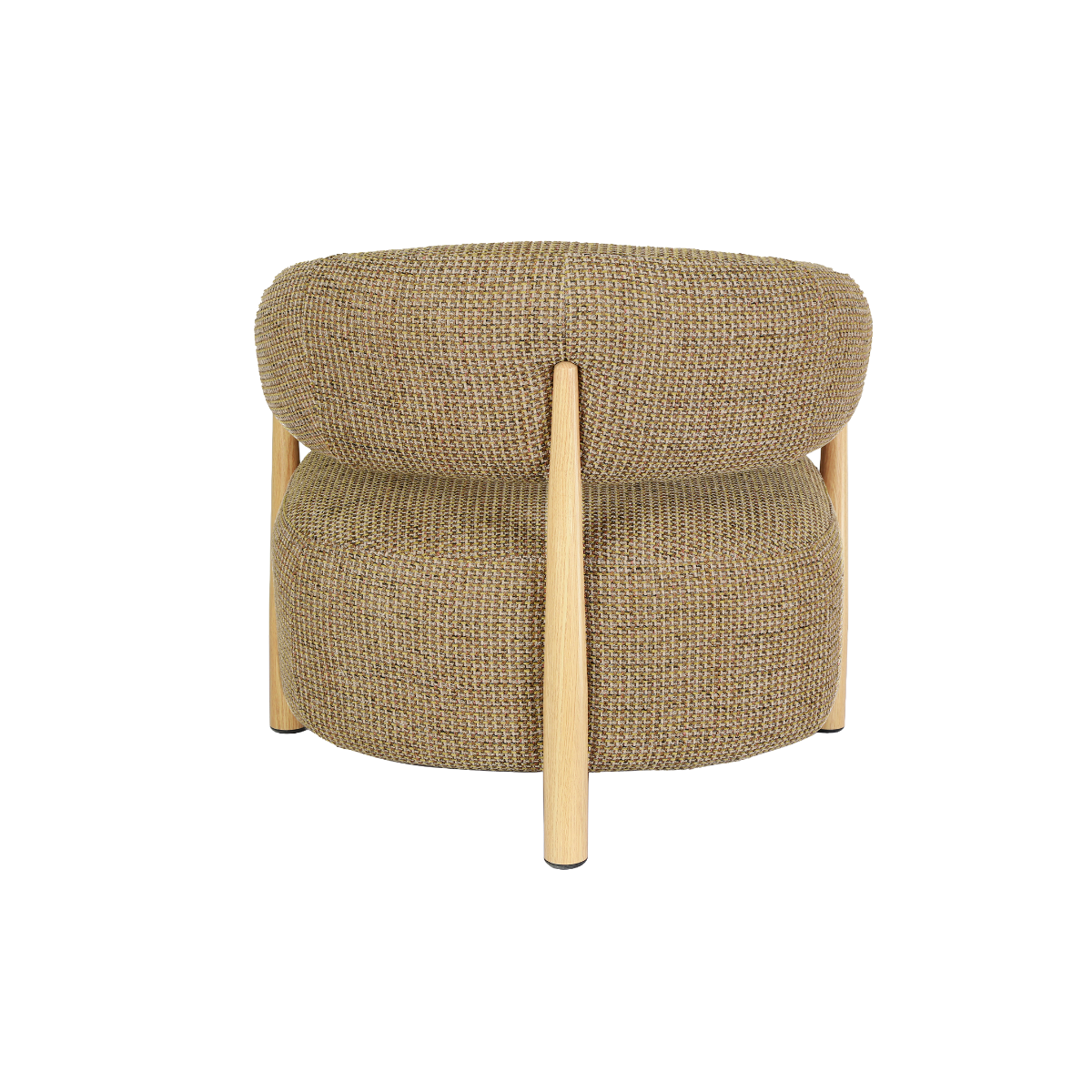 Fauteuil en tissu marron clair et pieds en métal effet bois Anelia