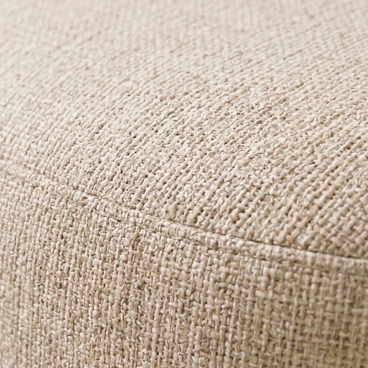 Fauteuil en tissu écru et pieds en métal effet bois Anelia