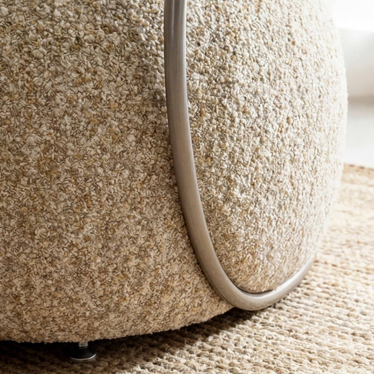 Fauteuil en tissu beige chiné Cassy