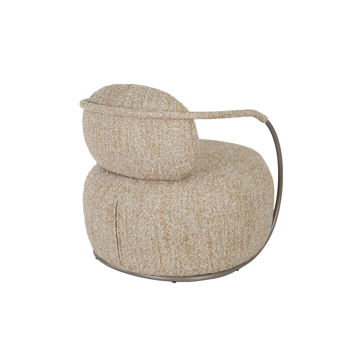 Fauteuil en tissu beige chiné Cassy