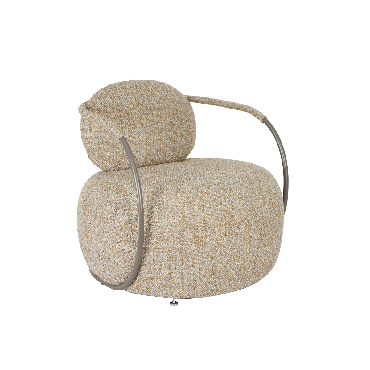 Fauteuil en tissu beige chiné Cassy