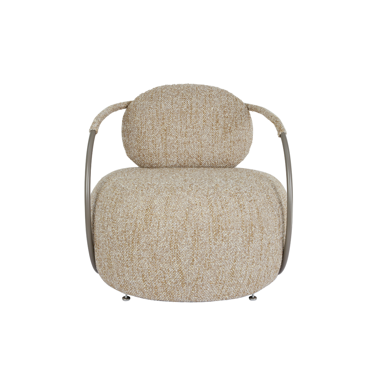 Fauteuil en tissu beige chiné Cassy
