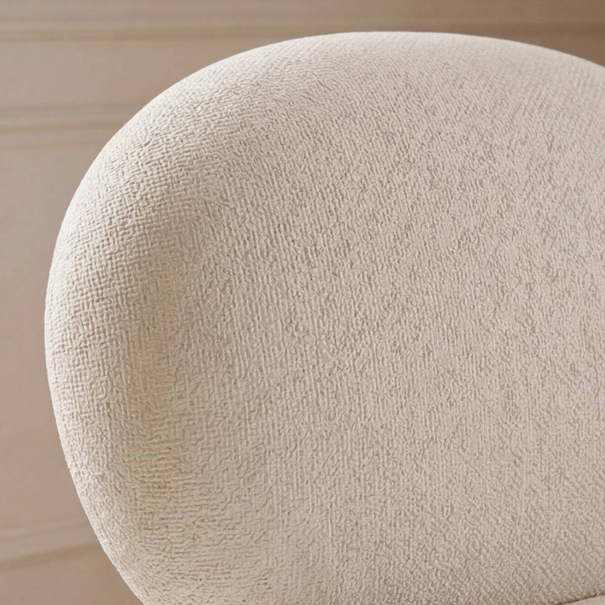 Fauteuil en tissu écru Cassy