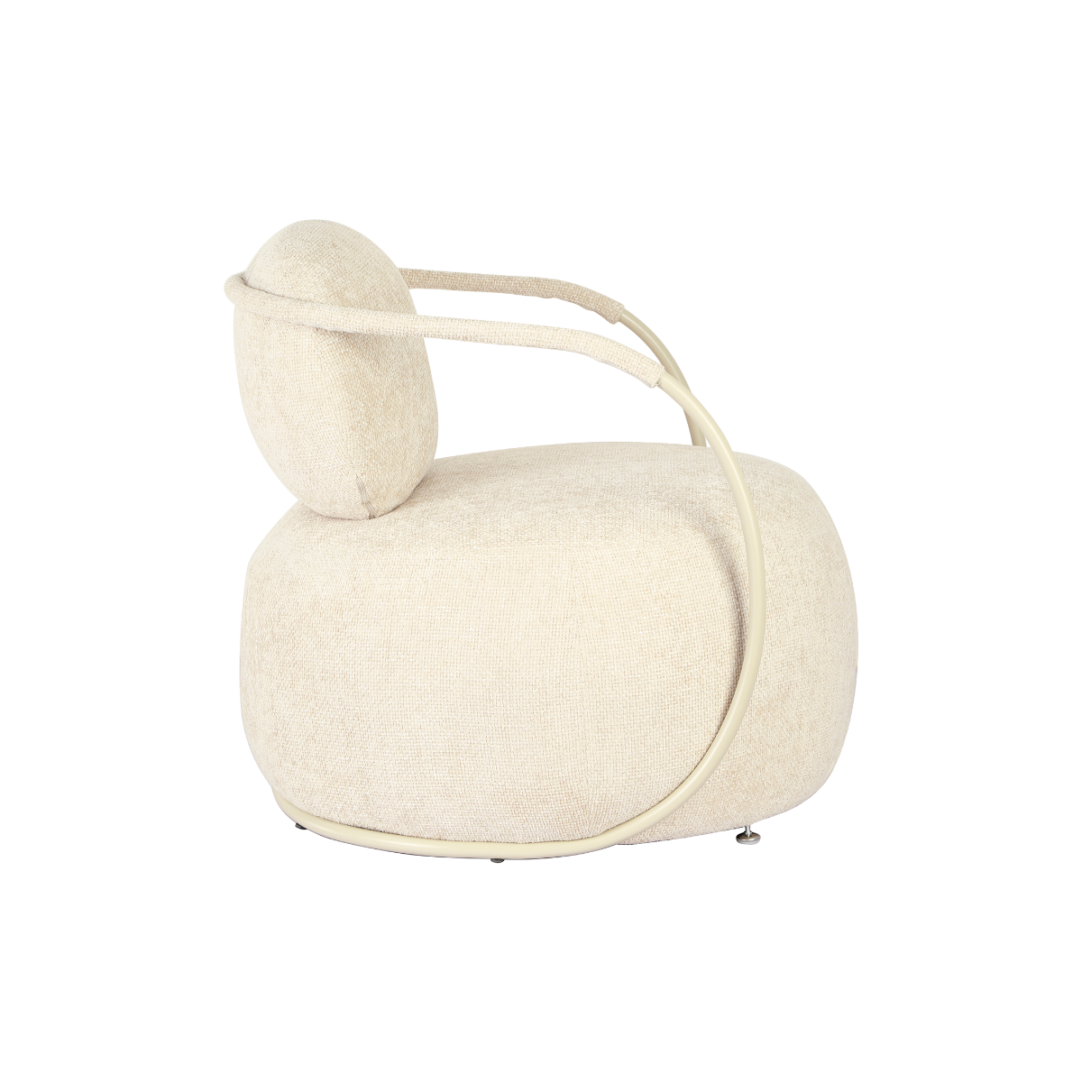 Fauteuil en tissu écru Cassy