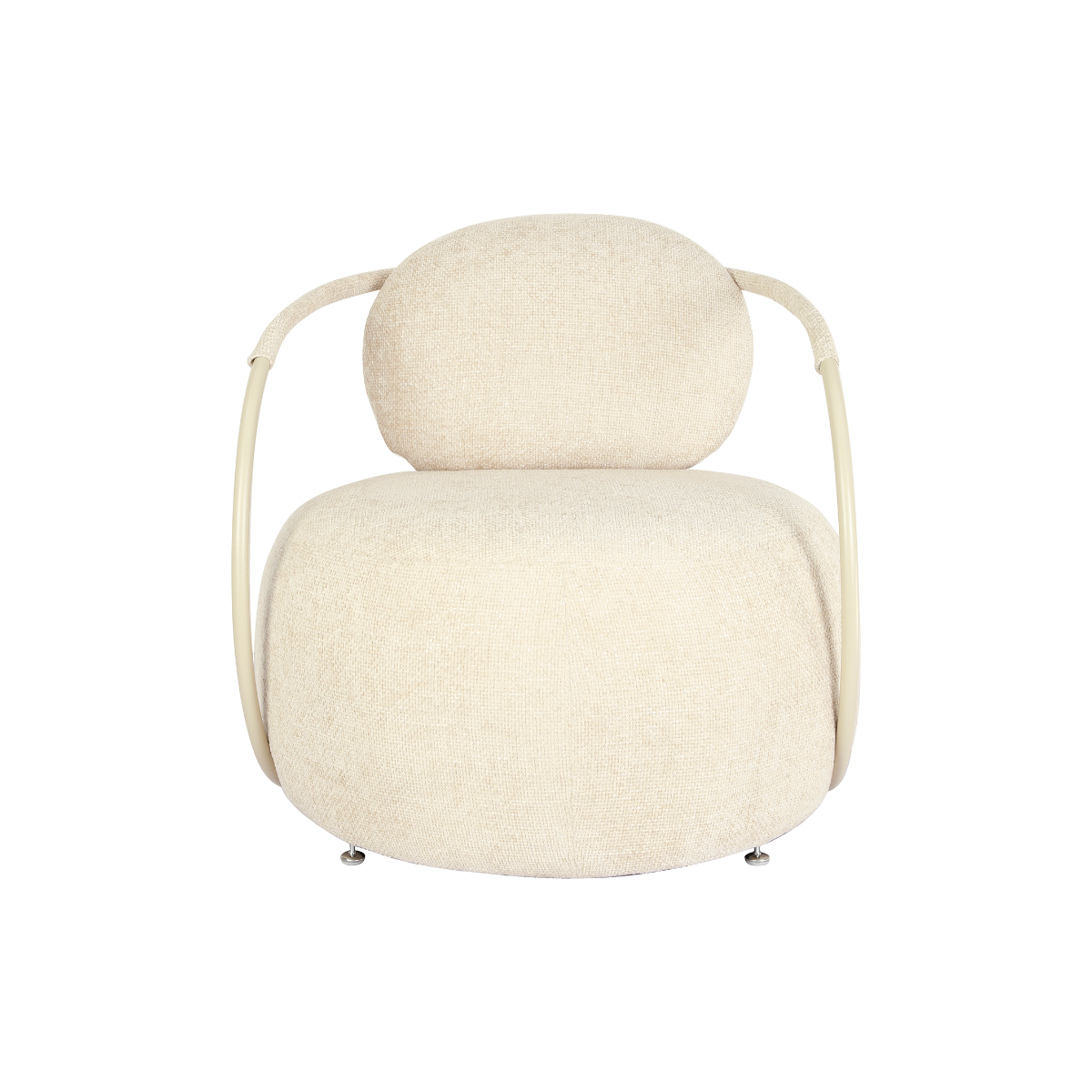 Fauteuil en tissu écru Cassy