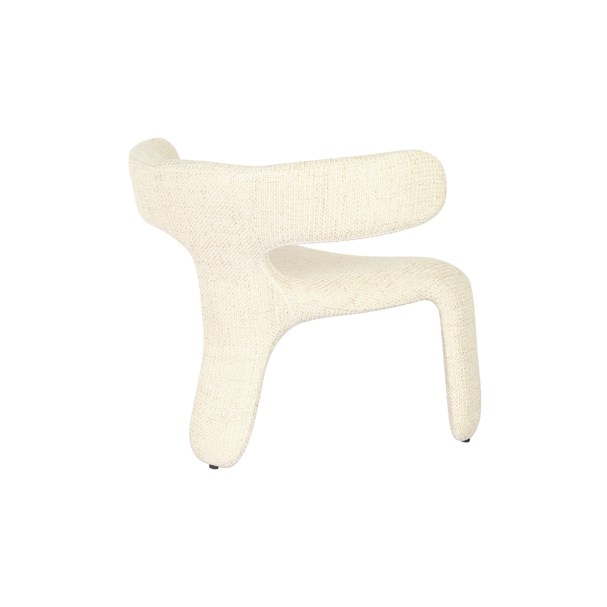 Fauteuil en tissu écru Rémy