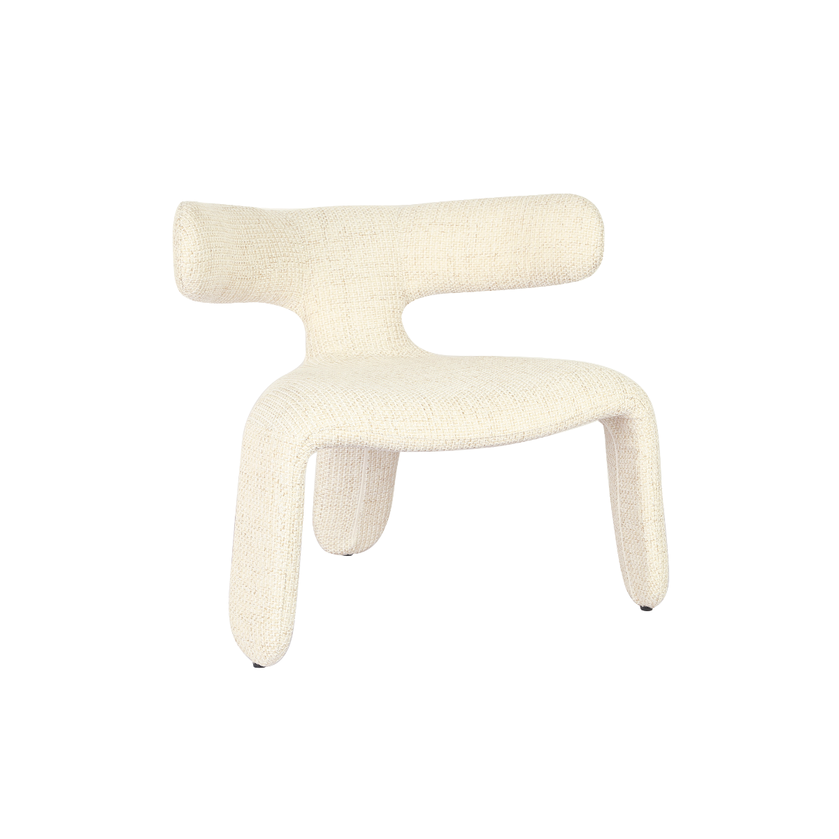 Fauteuil en tissu écru Rémy