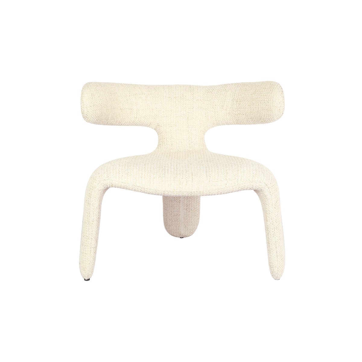 Fauteuil en tissu écru Rémy