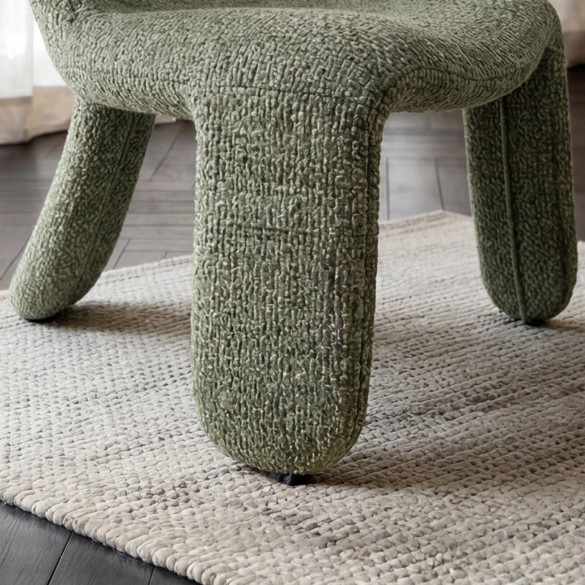 Fauteuil en tissu vert Rémy