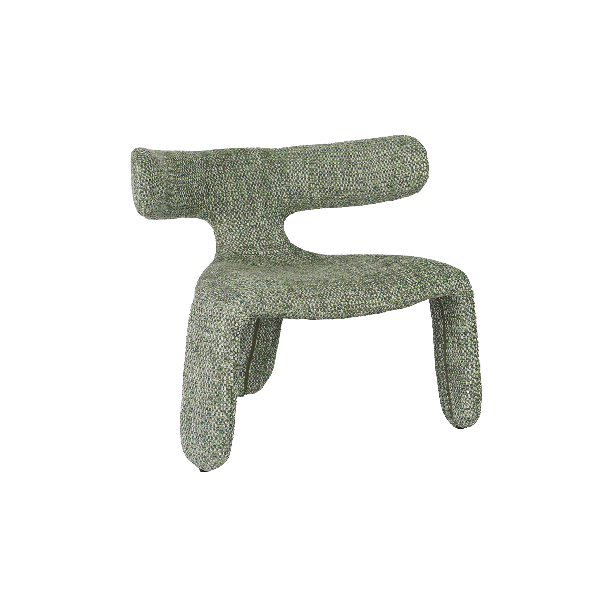 Fauteuil en tissu vert Rémy