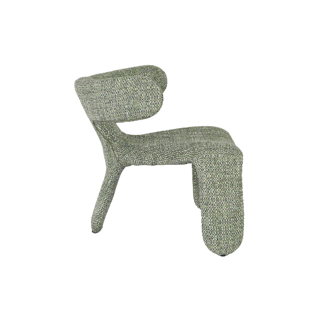 Fauteuil en tissu vert Rémy