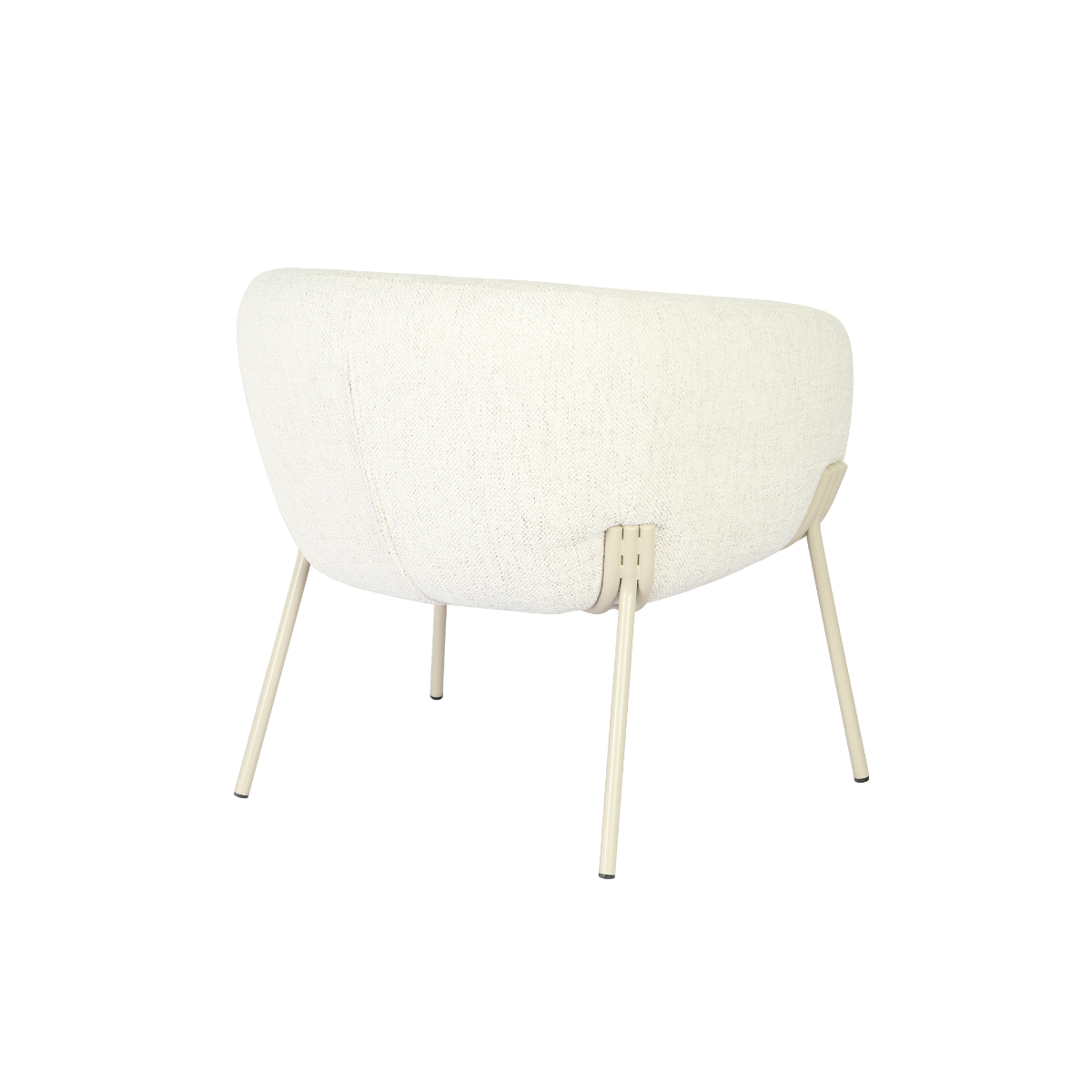 Fauteuil en tissu écru et pieds en métal Victor