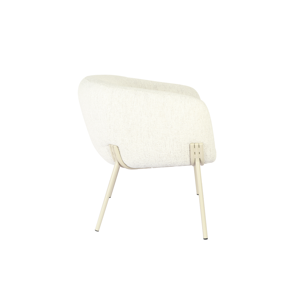 Fauteuil en tissu écru et pieds en métal Victor