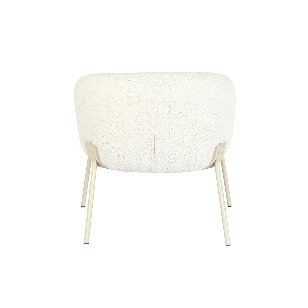 Fauteuil en tissu écru et pieds en métal Victor