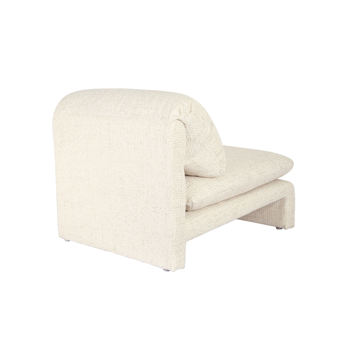 Fauteuil lounge en tissu écru Arelya