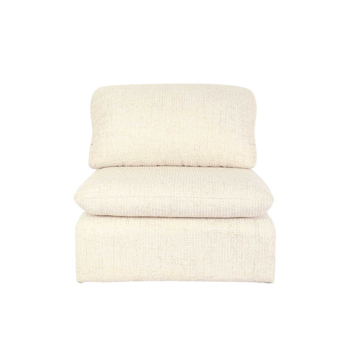 Fauteuil lounge en tissu écru Arelya