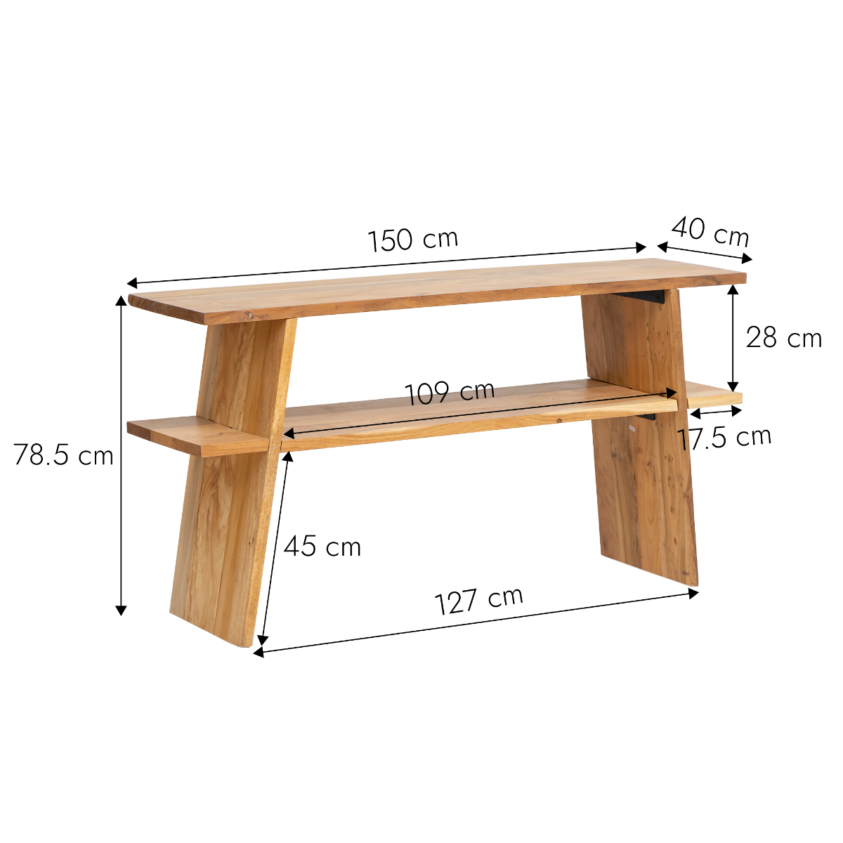 Console en bois recyclé Corin