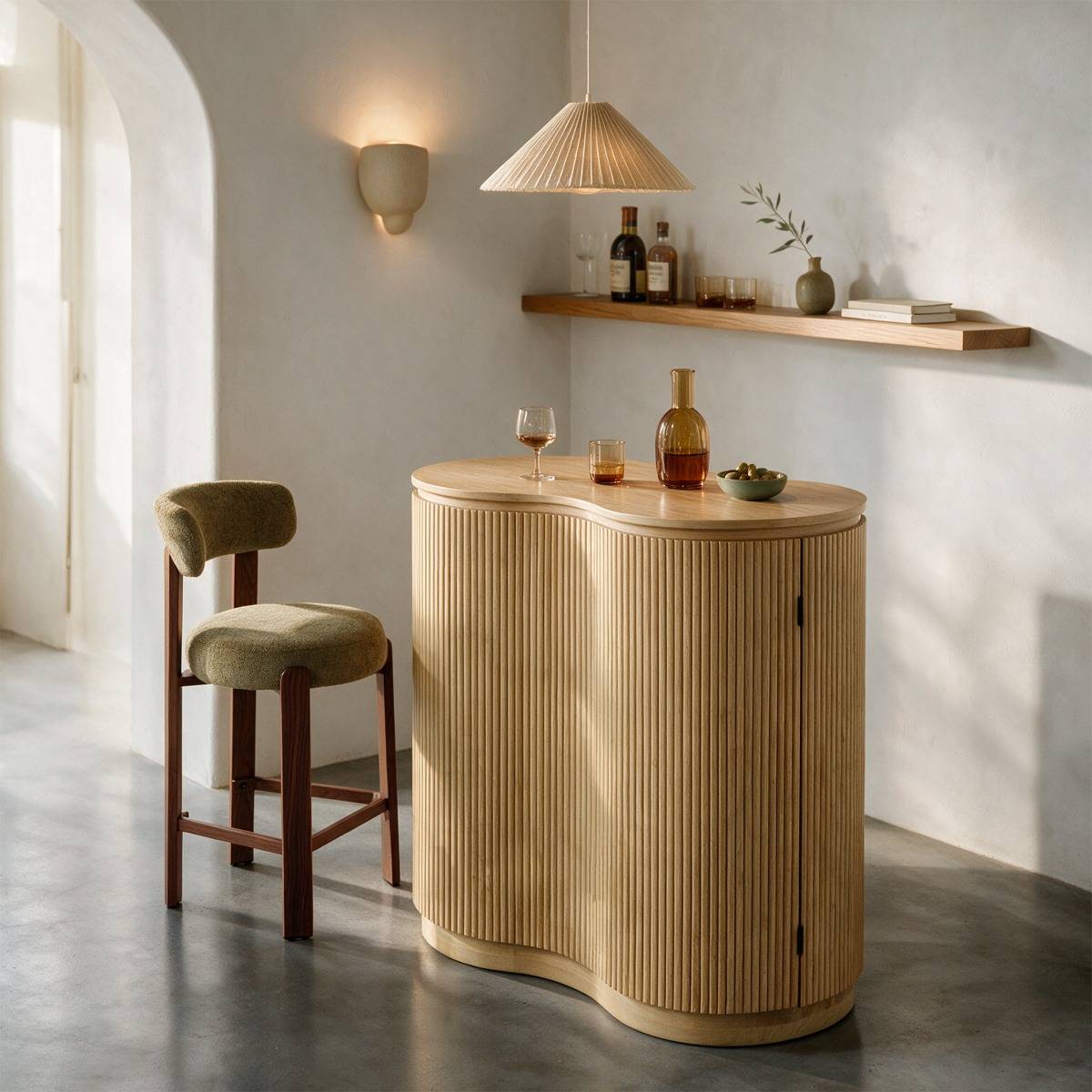 Meuble bar en bois de manguier Eloria