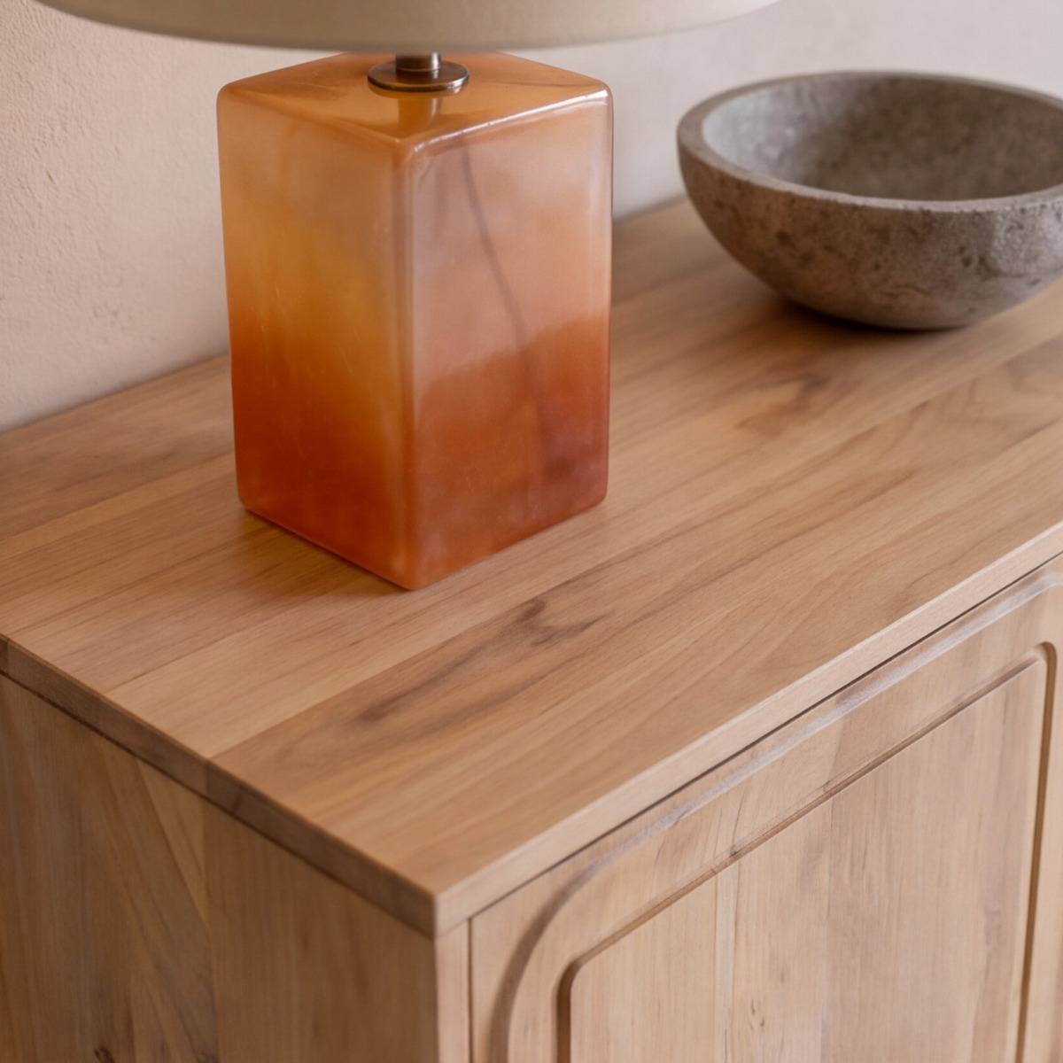 Buffet haut en bois de manguier clair Vivienne