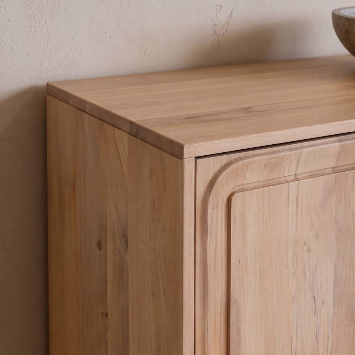 Buffet haut en bois de manguier clair Vivienne