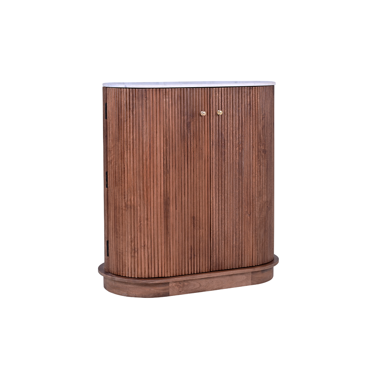 Meuble bar en bois de manguier et en marbre Elvina