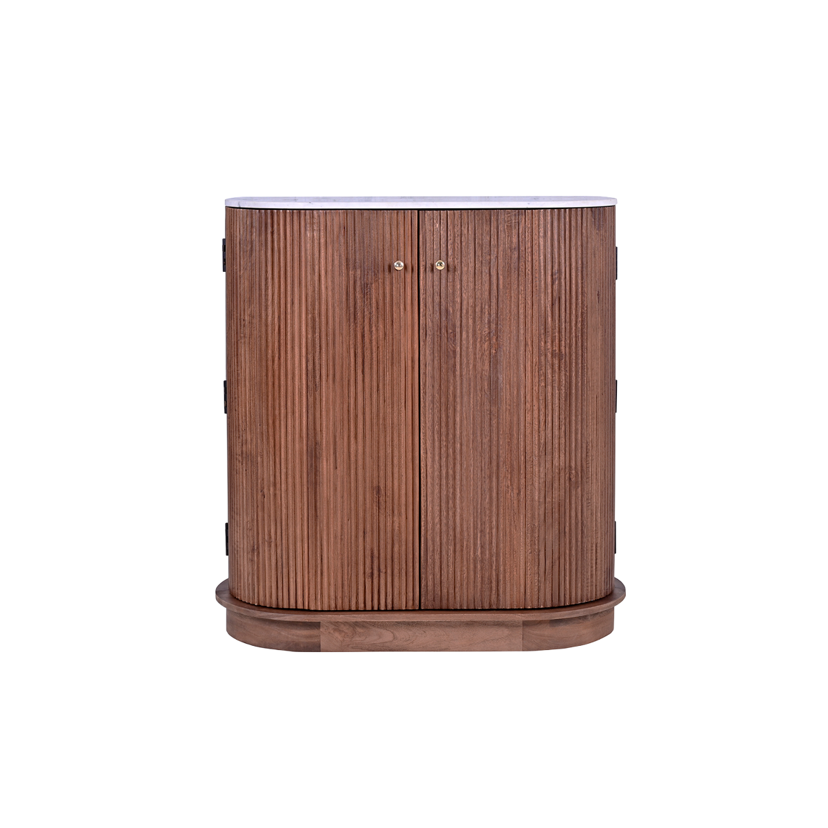 Meuble bar en bois de manguier et en marbre Elvina