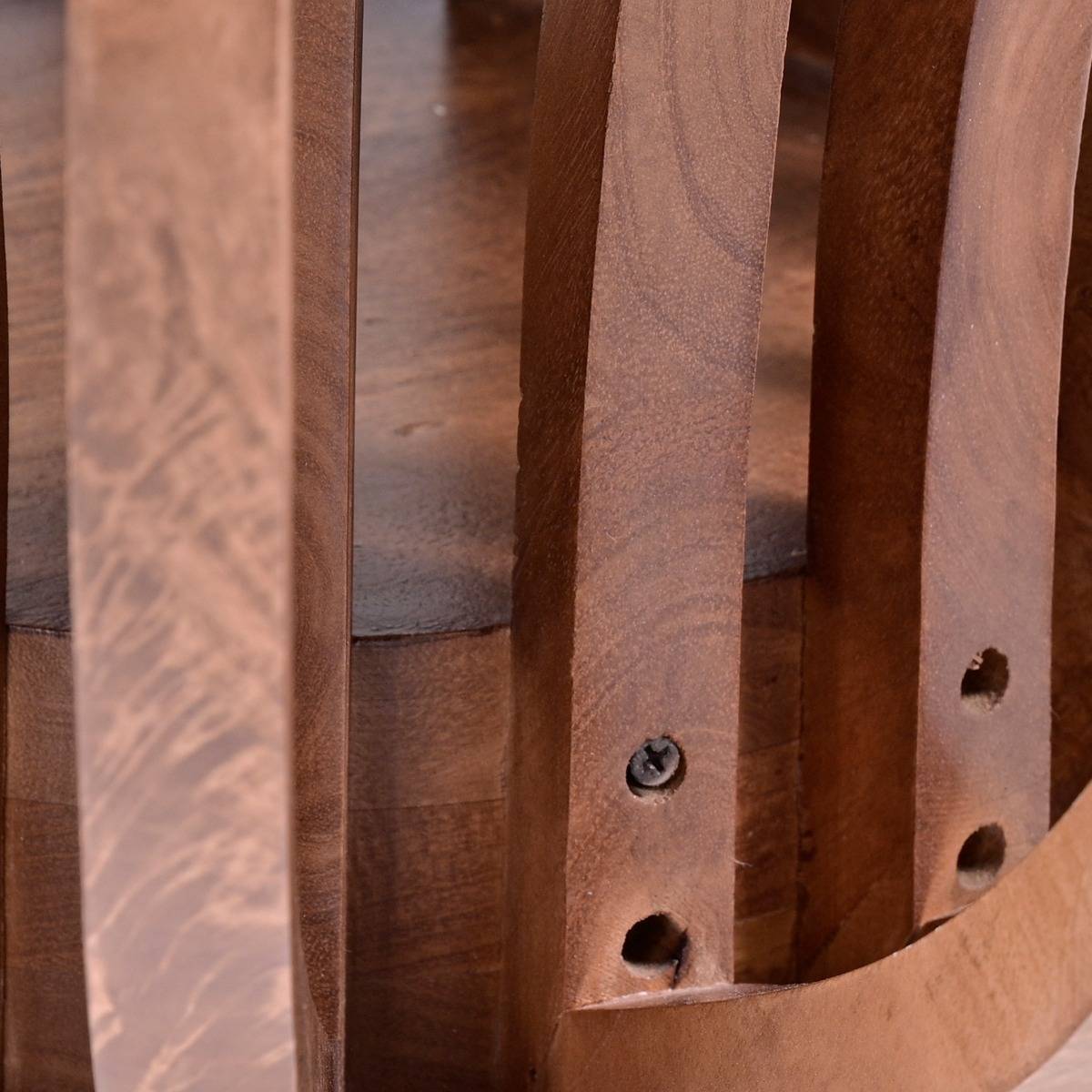 Table basse en bois de manguier et verre Araceli