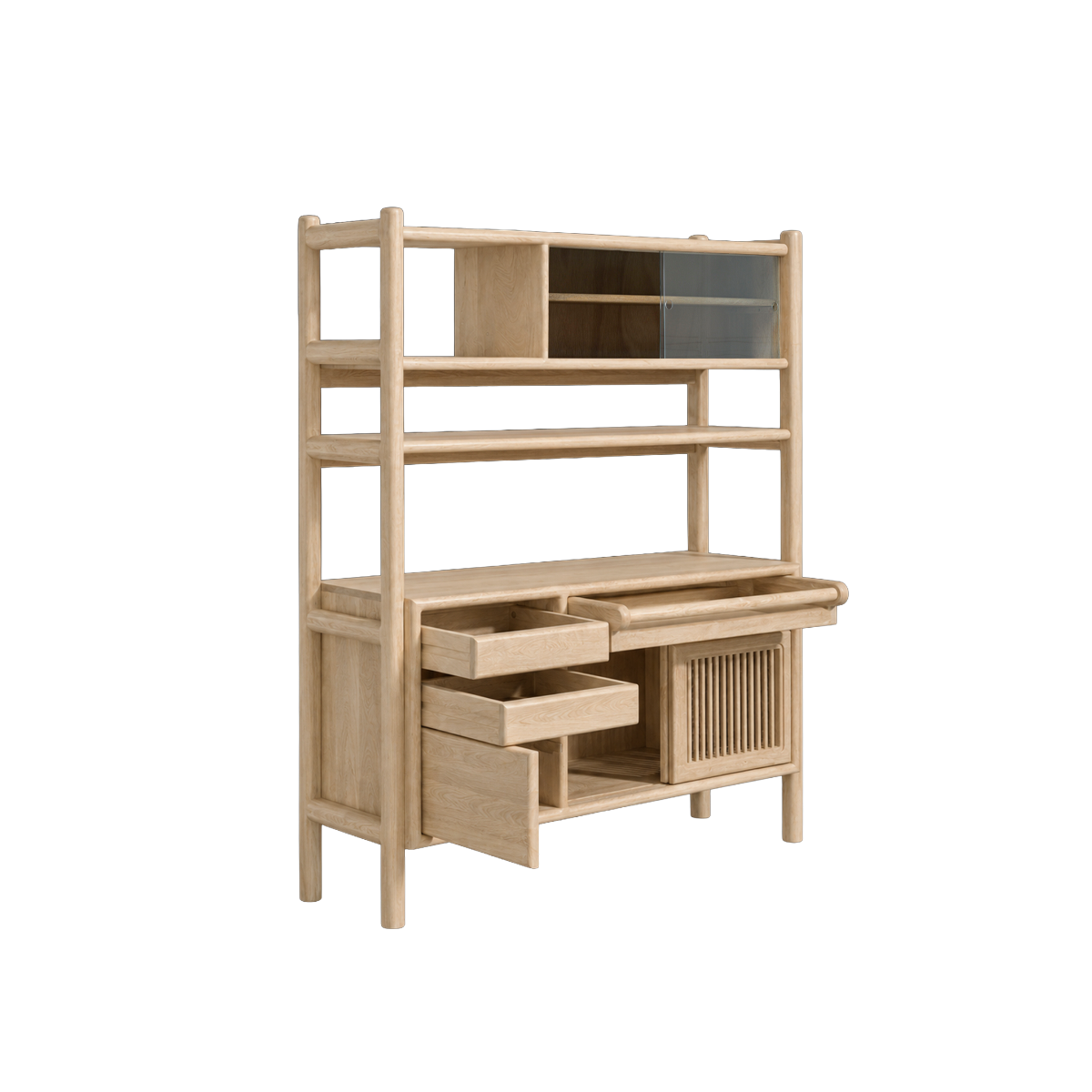 Vaisselier en bois de manguier clair Justine