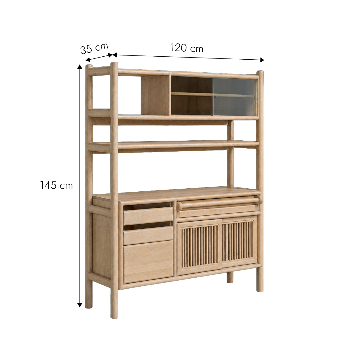 Vaisselier en bois de manguier clair Justine