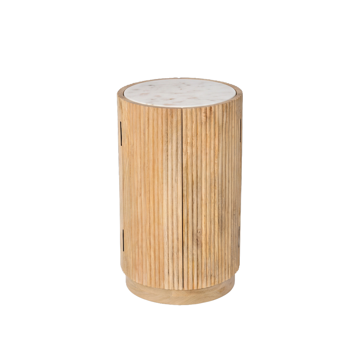 Bout de canapé en bois de manguier et marbre Aurea