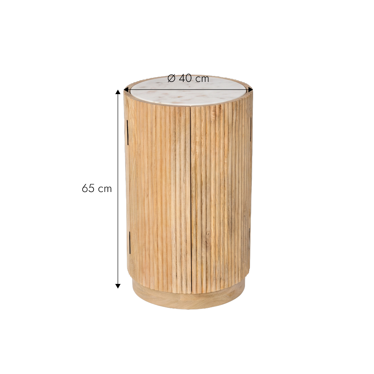 Bout de canapé en bois de manguier et marbre Aurea