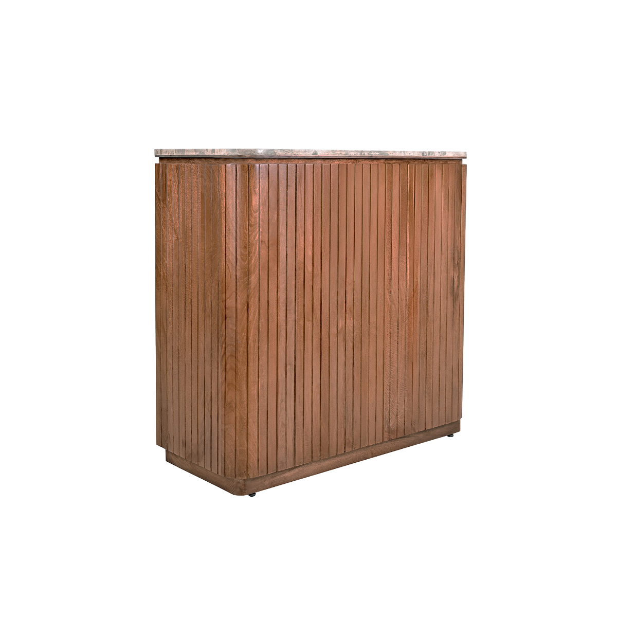 Meuble bar en bois de manguier et marbre Amaya