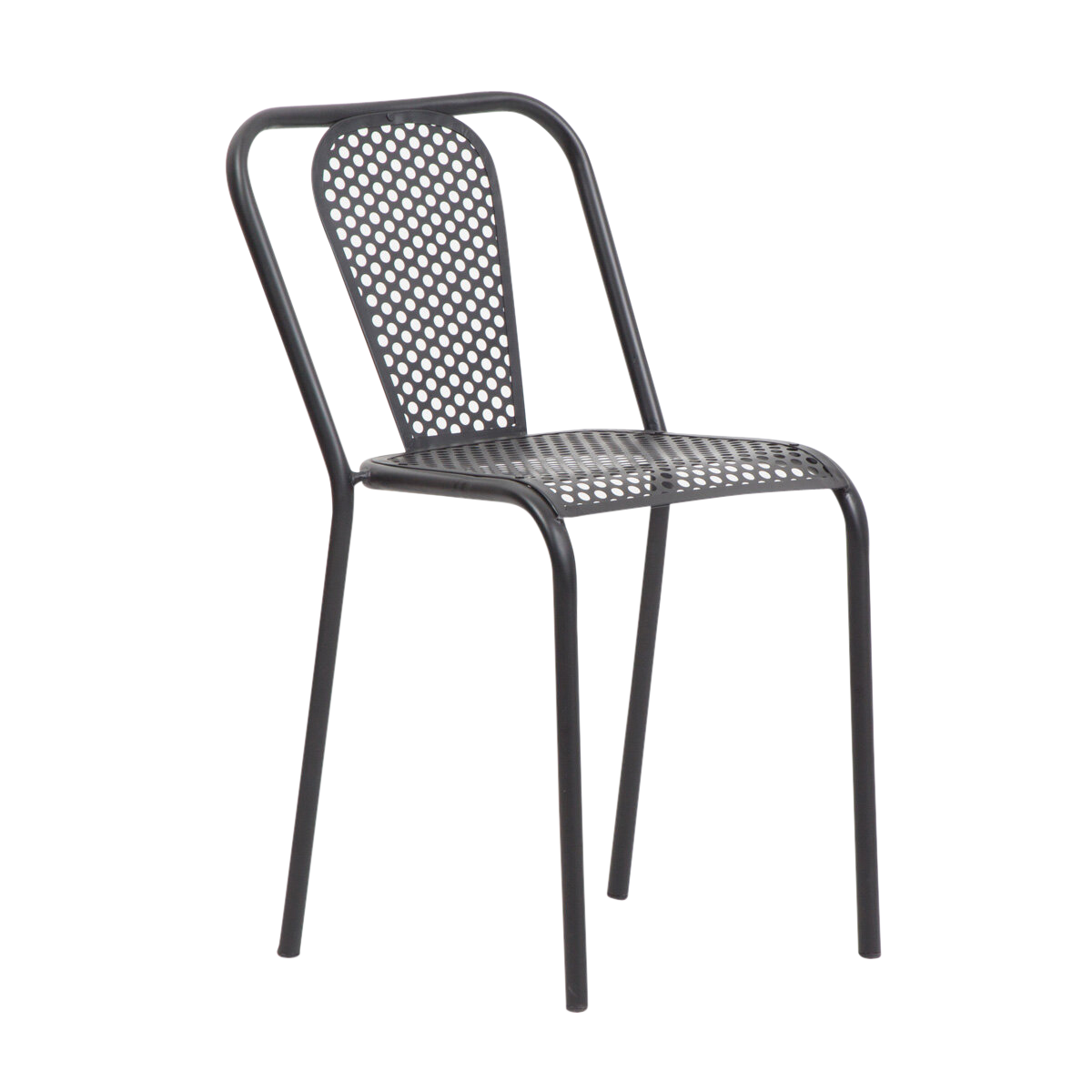 chaise trouée métal