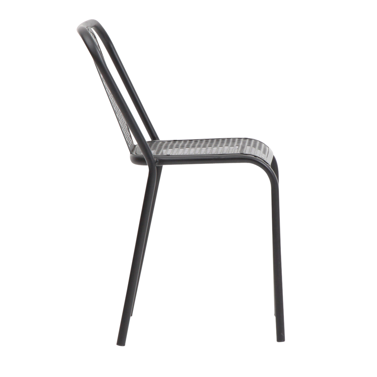 Chaise perforée en métal noir Julien (lot de 2)