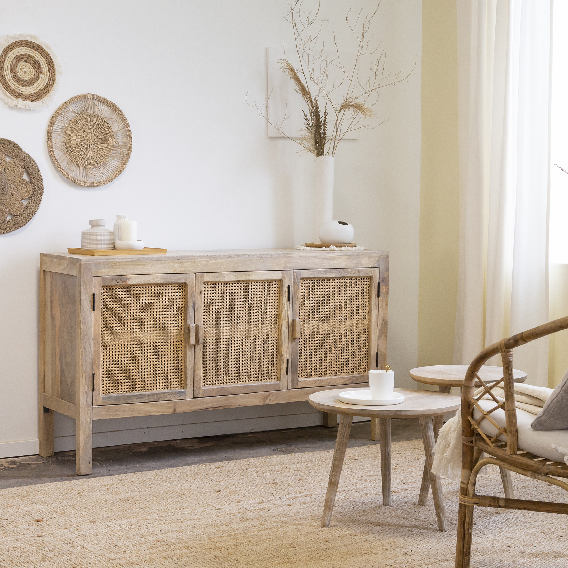 Table basse gigogne en bois de manguier Mykonos