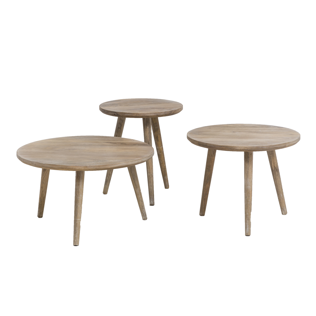 Table basse gigogne en bois de manguier Mykonos