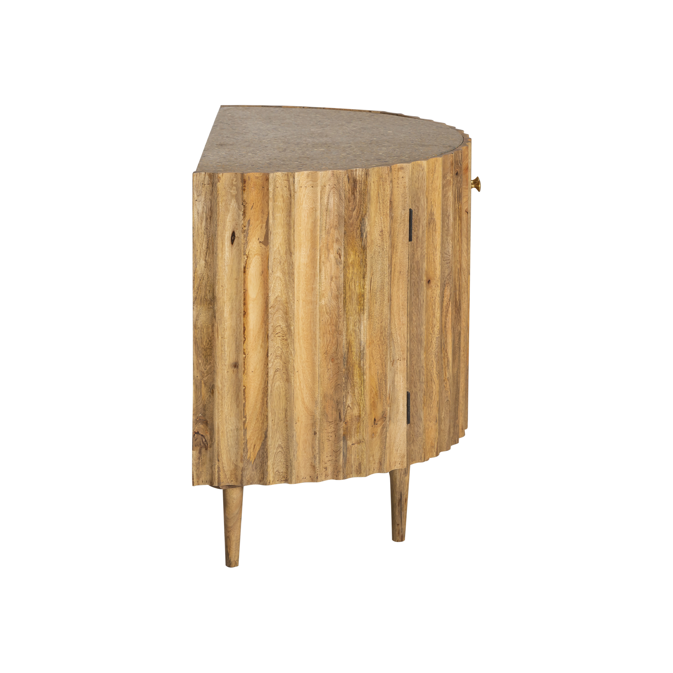 Meuble sous vasque en bois de manguier et terrazzo Bao