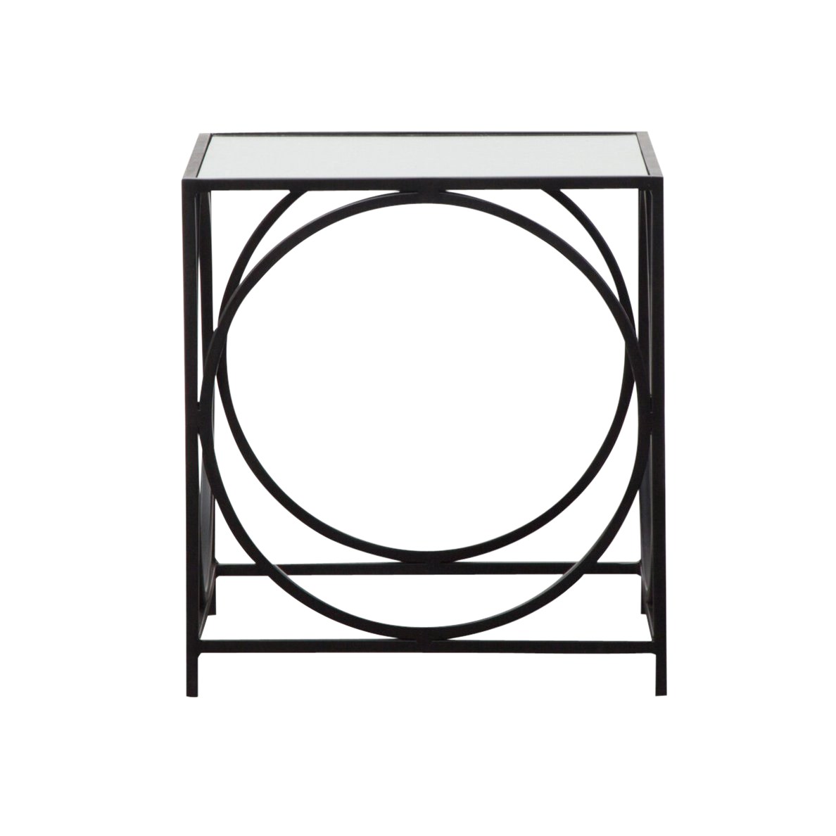 Table Basse Carrée 50x50x50 Cm - Design Industriel Noir, Piètement En T, Charge 50 Kg