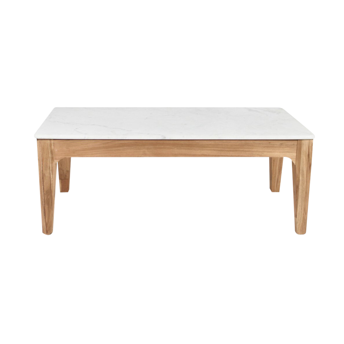 table basse bois et marbre blanc