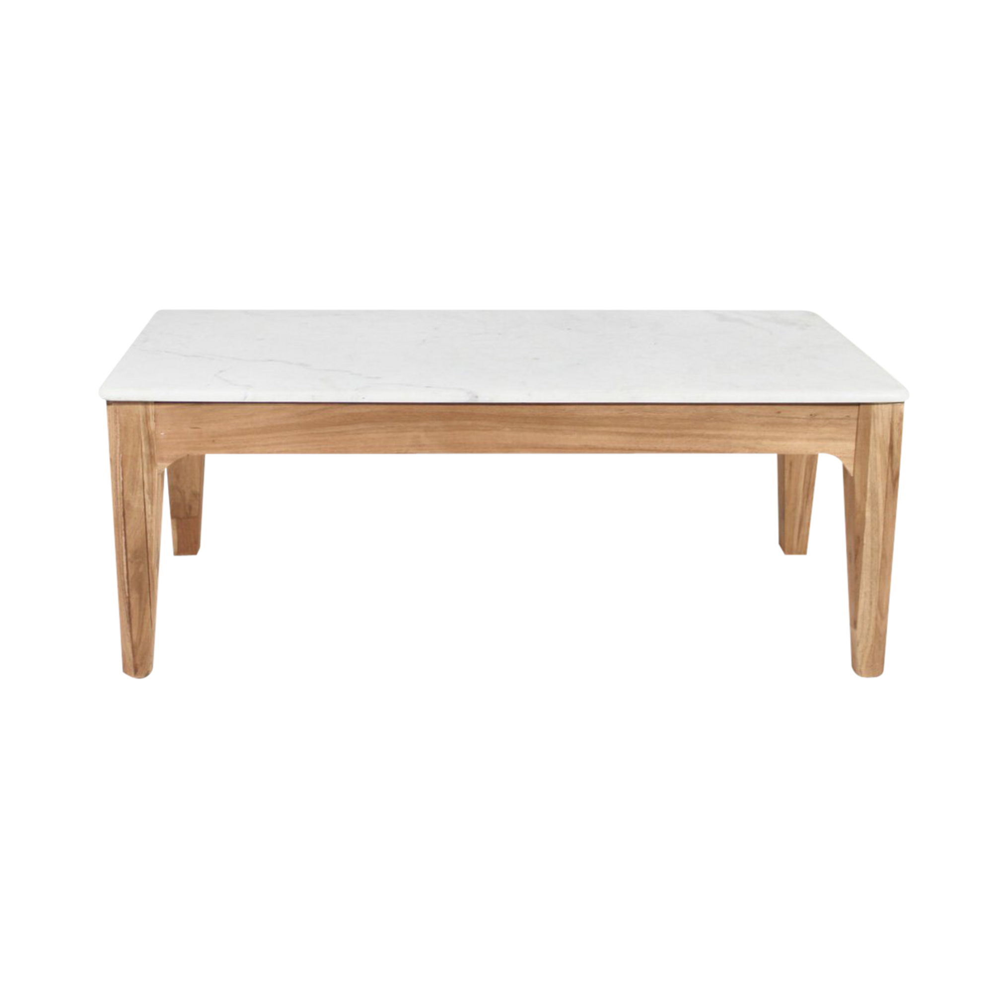 table basse bois et marbre blanc