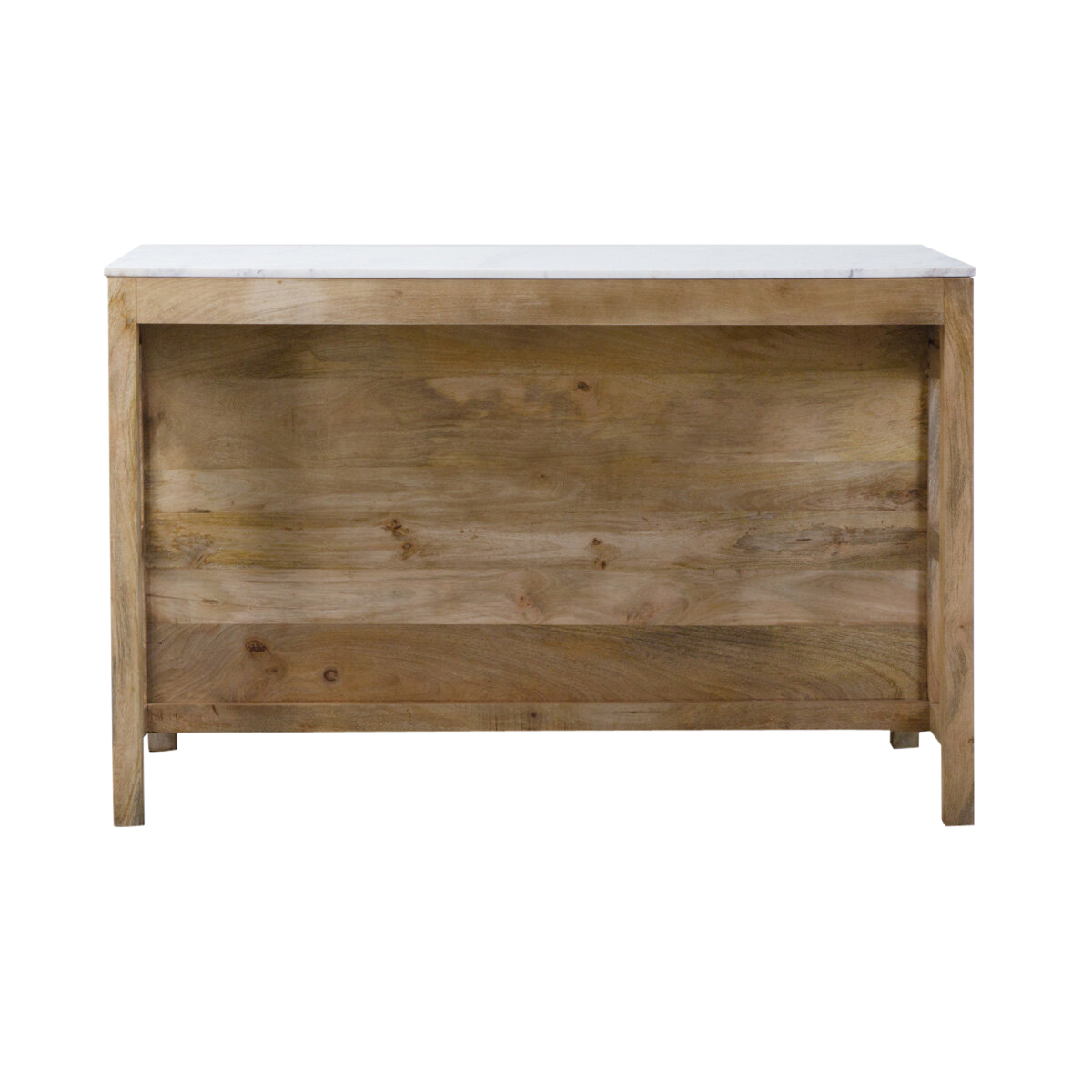 Ilot central en bois de manguier et marbre blanc Louisa
