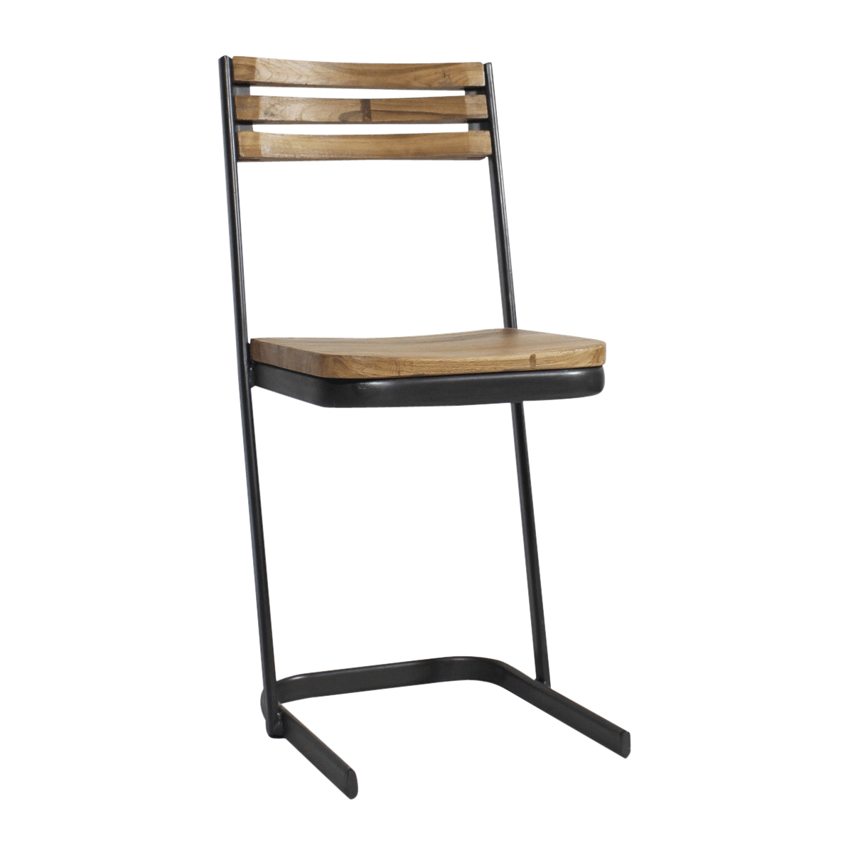 chaise bois métal gris