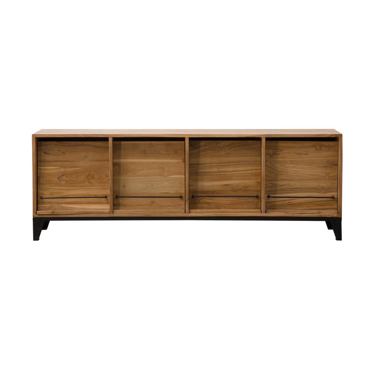 Meuble TV acacia et métal 