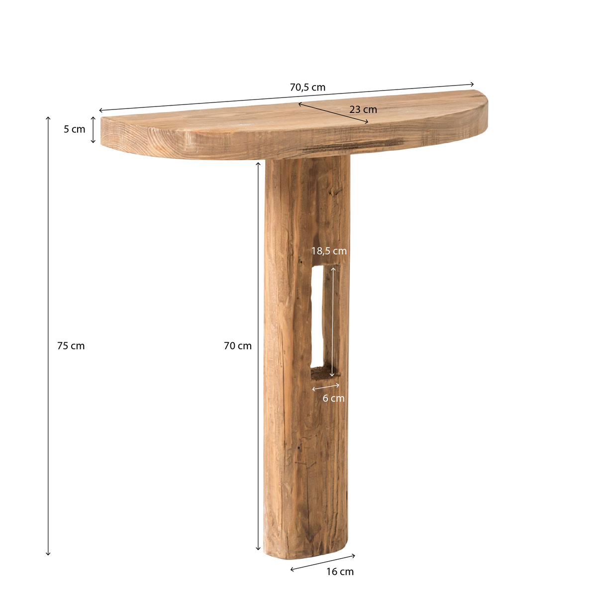 Console arrondie en bois recyclé Blaise