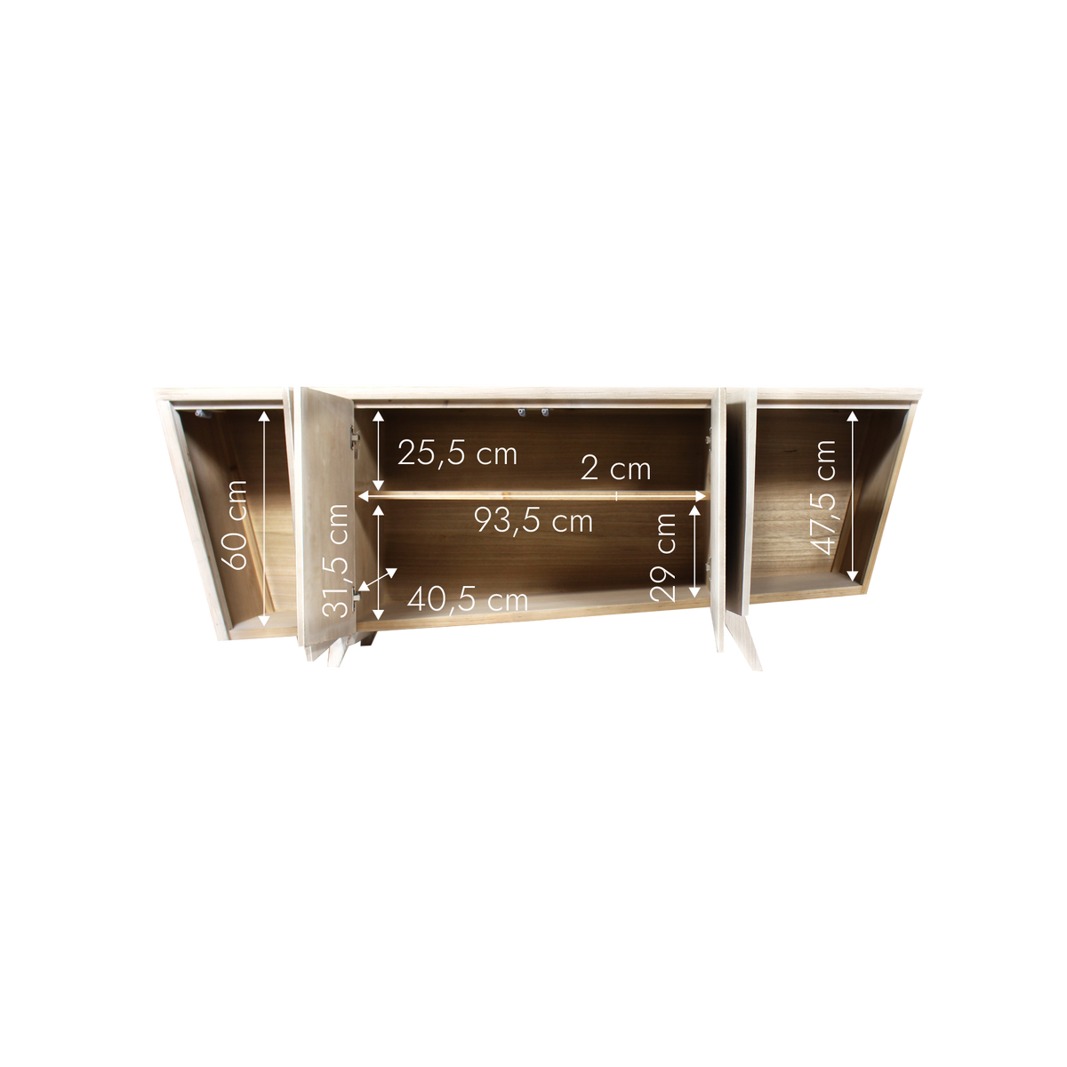 Buffet asymétrique en bois de sapin Diane